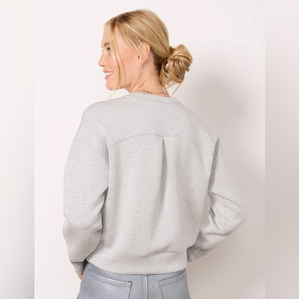 SPANX Sweatshirt Women S Light Gray Crewneck Soft Hard To Find - Picture 3 of 8